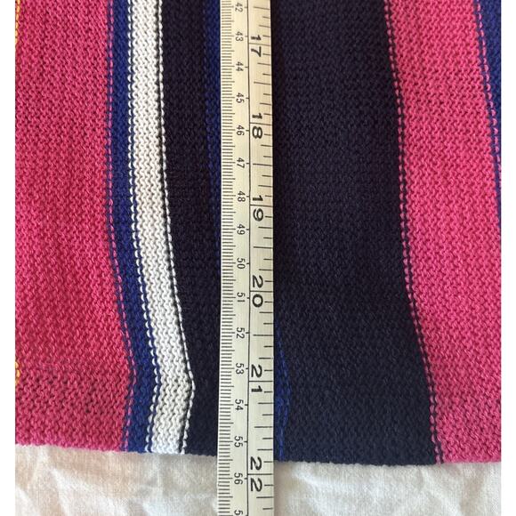 EUC Lauren Ralph Lauren Petite Medium/Large Blanket Poncho Linen Blend Striped - Picture 5 of 8